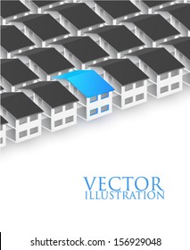 Row of houses - vector illustration 