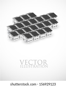 Row of houses - vector illustration 