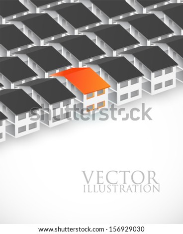 Row of houses - vector illustration 