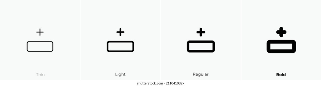 row insert top icon. Thin, Light Regular And Bold style design isolated on white background
