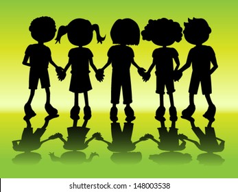 Boy Girl Holding Hands Silhouette Images Stock Photos Vectors Shutterstock