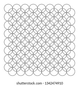 Row of lined white circles. Vector illustration