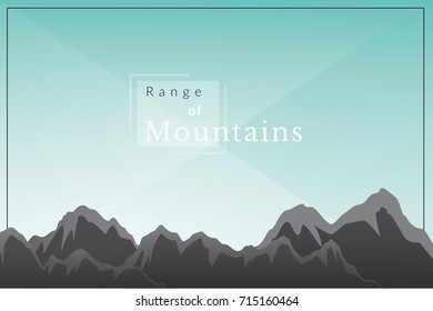  a Row of Mountains Over the Blue Background Vector Illustration