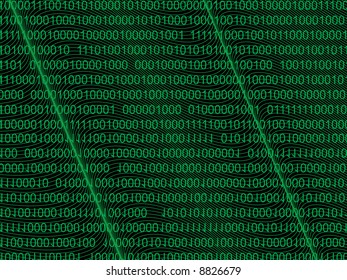 row of numbers against of the black background