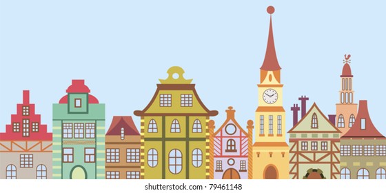 row of old houses