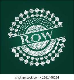 Row on blackboard