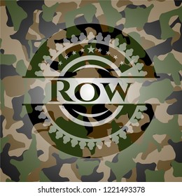 Row on camouflaged texture