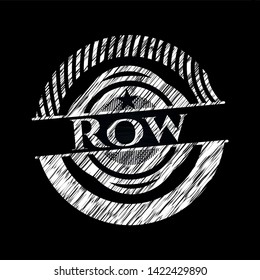 Row on chalkboard. Vector Illustration. Detailed.