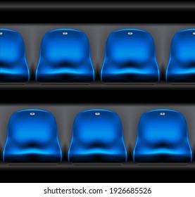 Reihe von Plastikstadionsitzen - Arenasstühle