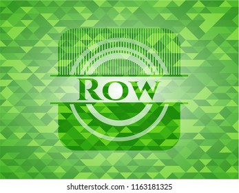 Row realistic green mosaic emblem