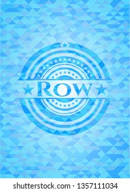 Row realistic light blue mosaic emblem