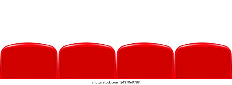 row of red seats on a white background. Vector