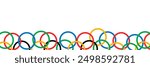A row of rings in various colors