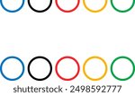 A row of rings in various colors. The rings are arranged in a row and are all different sizes