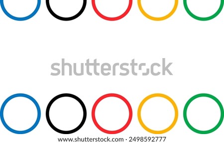 A row of rings in various colors. The rings are arranged in a row and are all different sizes