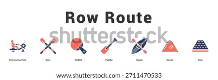 Row Route Modern and clean web banner illustration featuring thematic icons for visual communication