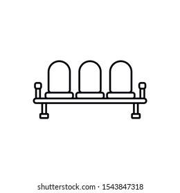 Row seats icon in outline style on a white background vector illustration