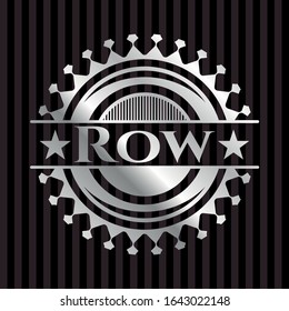 Row silvery emblem. Vector Illustration. Mosaic.