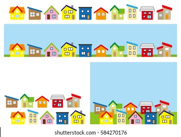 Row Simple House Color Stock Vector (Royalty Free) 584270176 | Shutterstock