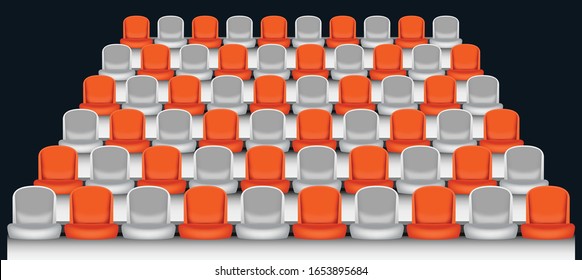 Row of stadium seat graphic vector