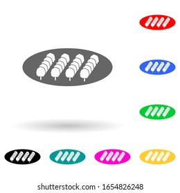 icono de estilo multicolor de fila de árboles. Glifo simple, vector plano de parque e iconos de paisaje para ui y ux, sitio web o aplicación móvil