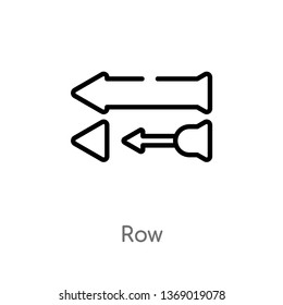 row vector line icon. Simple element illustration. row outline icon from geometric figure concept. Can be used for web and mobile