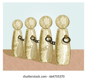 a row of vector stone newels