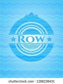 Row water wave representation emblem background.