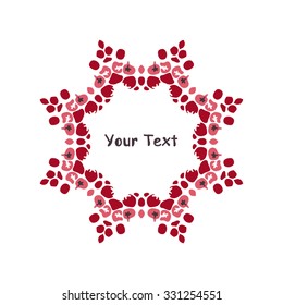 Rowan berries. Circle. Template for your design. Card.