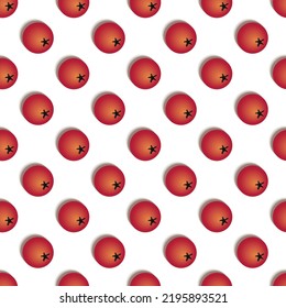 Rowan berries seamless pattern. Autumn colorful design background for textile, print, wallpaper, wrapping paper, package, covers. Vector illustration.