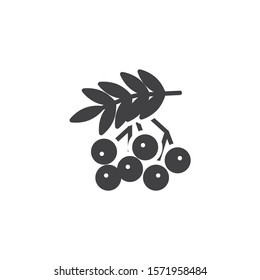 Rowan berries vector icon. Forest berry filled flat sign for mobile concept and web design. Rowan branch glyph icon. Thanksgiving symbol, logo illustration. Vector graphics