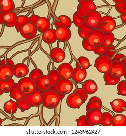 rowan berries vector pattern