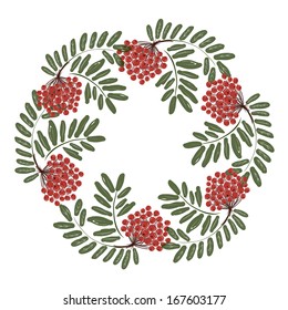 Rowan branch with berries, frame for your design