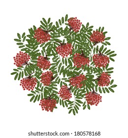 Rowan branch with berries, frame for your design