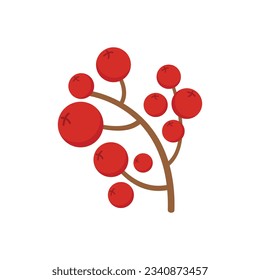 Rowan branch icon. Flat illustration of Rowan branch vector icon for web design isolated