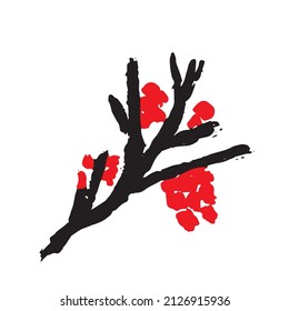 Rowan branch sour berries tree