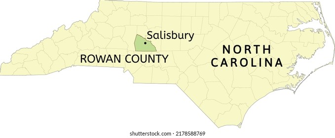 Rowan County City Salisbury Location On Stock Vector (Royalty Free ...