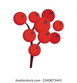 Rowan forest berry icon. Flat illustration of Rowan forest berry vector icon for web design isolated