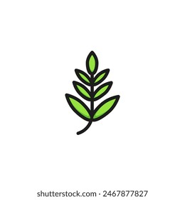 Rowan leaf. Flat thin line illustration. Plant, flora, foliage. Leaf concept. For nature, ecology, environment