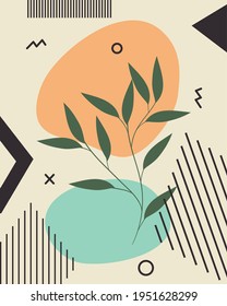rowan leaves on abstract background