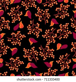Rowan leaves. seamless pattern