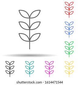 rowan multi color style icon. Simple thin line, outline vector of leaves and flowers icons for ui and ux, website or mobile application