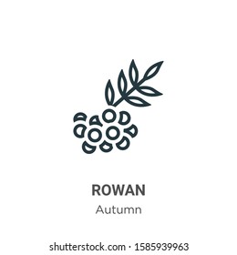 Rowan outline vector icon. Thin line black rowan icon, flat vector simple element illustration from editable autumn concept isolated on white background