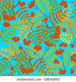 Rowan pattern on blue background