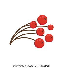 Rowan vitamin berry icon. Flat illustration of Rowan vitamin berry vector icon for web design isolated