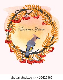 Rowan wreath with bird