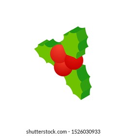 Rowanberry Isometric Object. Vector Illustration of Nature Sign Isometry. 