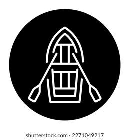 Rowboat black line icon. Water activity. Pictogram for web page.