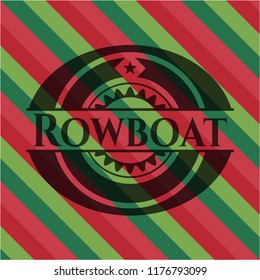 Rowboat christmas emblem background.