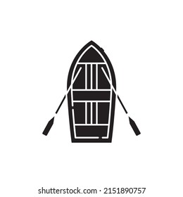 Rowboat color line icon. Isolated vector element. Outline pictogram for web page, mobile app, promo